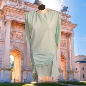 Vintage 80s Pale Blue Formal Dress